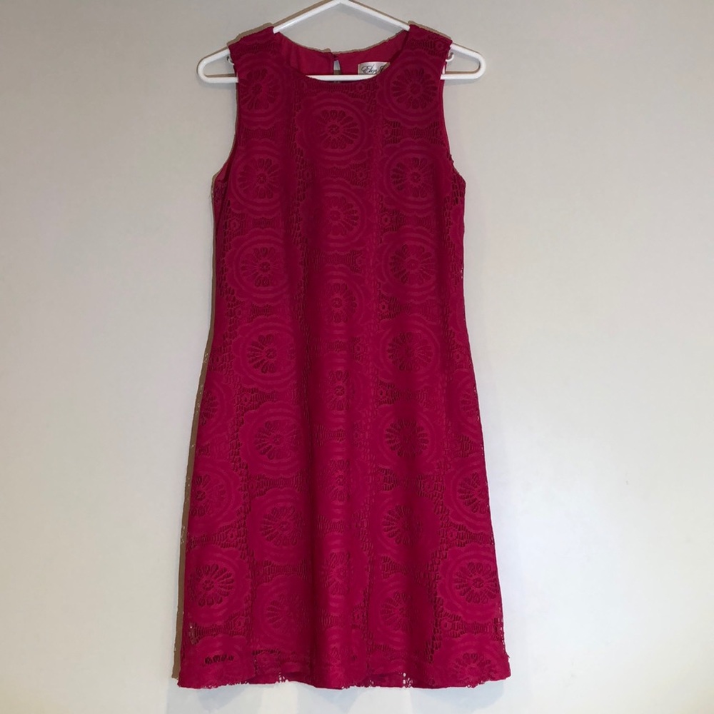 Eliza J Fuchsia Lace Dress